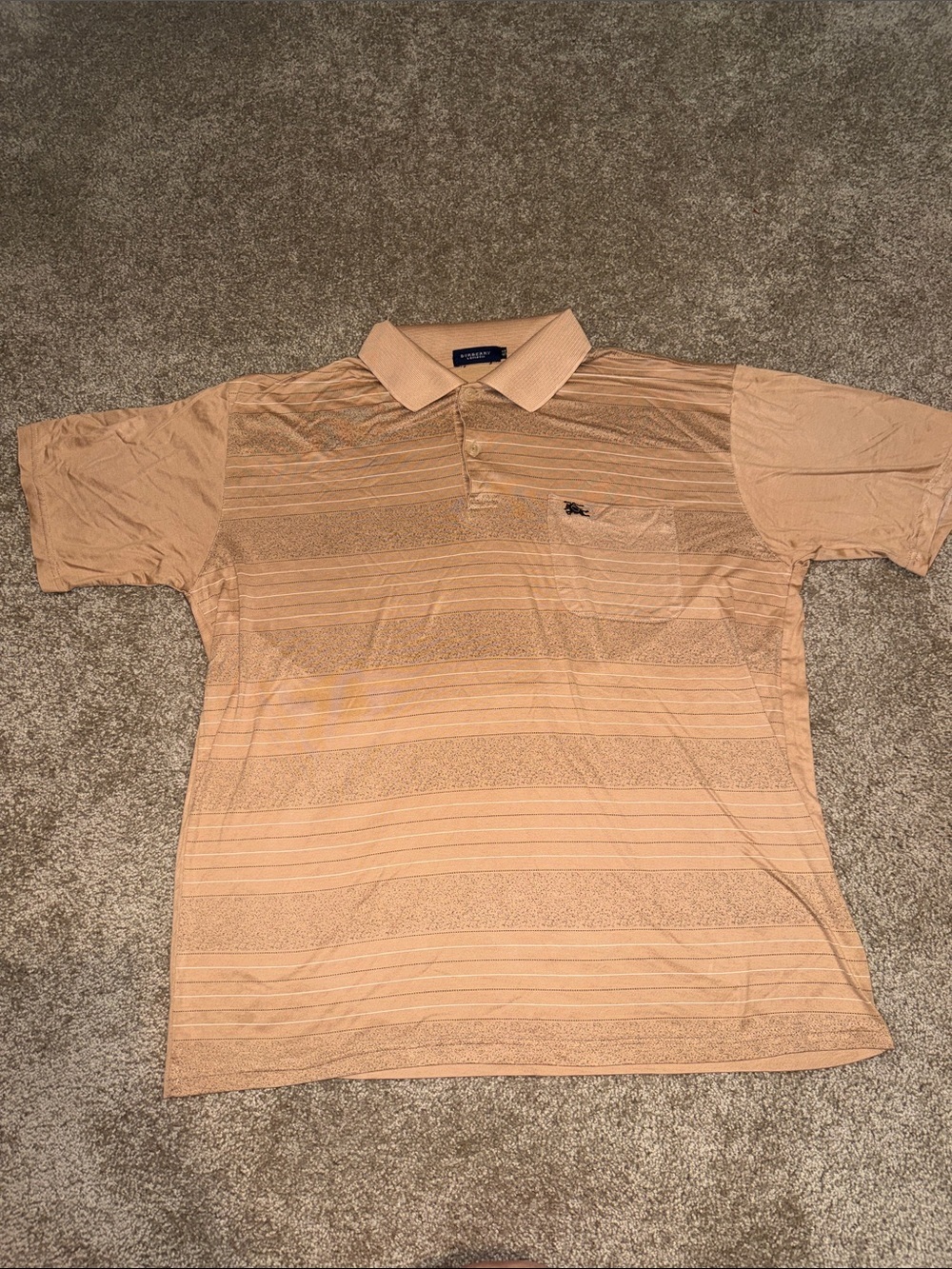 Burberry Beige Striped Polo Shirt - size 54/XL. B8